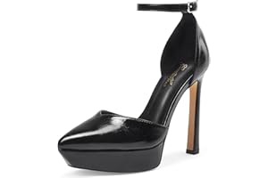 GENSHUO Tacchi Alti con Plateau per Donna 13 CM/5,12 Pollici Décolleté Sexy a Punta con Piattaforma Eleganti Tacchi a Spillo con Cinturino alla Caviglia Scarpe con Tacco a Punta Chiusa per Feste