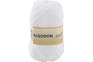 ETREXONLINE Hilo de Algodón Ovillo de Algodón 100% Perfecto para Tejer o para Ganchillo - Color Blanco 100gr 220metros