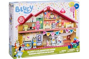 Rocco Giocattoli | Celebration Home di Bluey - il Playset della casa delle Feste di Bluey con Action Figures accessori e adesivi