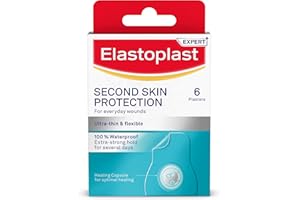 Elastoplast Second Skin Protection Plasters (6 Pieces), Hydrocolloid Waterproof Plasters with Advanced and Flexible Protection and Faster Wound Healing, Ultra-Thin Plaster Strips