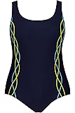 Ulla Popken 659377 Large Ladies Sizes Swimsuit, Swimming Costume Up to Size UK 32 with Sun Protection, One Piece…