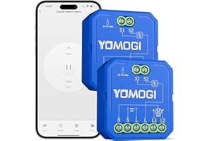 YOMOGI 2 Pack Module Volet Roulant Connecté, Module Interrupteur pour Rideau Stores WiFi, Compatible avec Alexa Google Home pour Contrôle à Distance, Commande Vocale, Minuterie