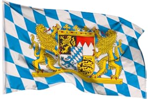 aricona flagga Bayerns fria stat flagga med 2 metallöglor, väderbeständig – traditionell bayersk flagga 90 x 150 cm