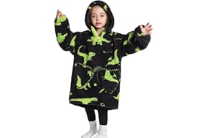 JOREAY Kids Oversized Blanket Hoodie, Little Girls Boys Snuggle Fleece Hooded Wearable Blanket, Fluffy Giant Sweatshirt for Toddler