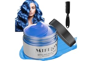 COUKULA 4,23 Unzen Blau Temporäre Haartönung mit Bürsten, Blue Instant Hair Cream Mud, Natürliche Haarfarbe Frisur Pomade, Unisex Styling Haartone Wax, 120g Haar Wachs für Party Cosplay Halloween Weihnachten