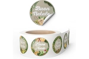 NAÏZAYA Etichette Adesive Regalo Natale – Maxi Etichetta Regali Merry Christmas - Adesivi Chiudi Pacchi Natalizie