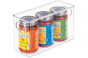 InterDesign Cabinet/Kitchen Binz Aufbewahrungsbox, mittelgroßer Küchen Organizer aus Kunststoff, lange Box, durchsichtig, 25 cm x 10 cm x 15 cm