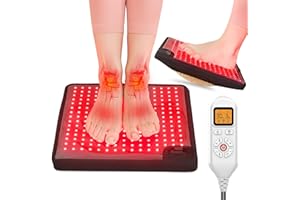 JOBYNA Terapia de luz Roja e Infrarroj para pies, Reposa piés ergonómico ajustable, 660nm luz roja & 850nm luz infrarroja cercana alivia el dolor para Hogar Oficina Mesas de Juego