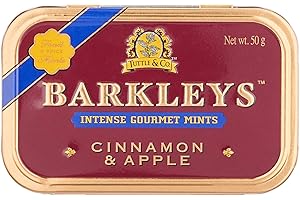 J.N.T.C. TROMPENBURG B.V. Barkleys Cinnamon & Apple Intense Gourmet Mints. Caramelle Cannella e Mela. 6 Lattine. Senza latte, Glutine, Uova, Soia e sostanze animali. Adatto a Vegetariani e Vegani