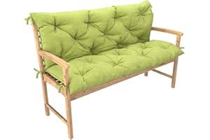 chilly pilley Bench Cushion Relax Pallet Cushion With Backrest Garden Swing Cushion With Seams Quilted Garden Cushion Garden Cushion Seat Cushion Porch Swing (150x50x50 Green)