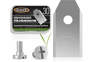 ECENCE Nóż wymienny do robotów koszących 30 sztuk kompatybilny z Husqvarna Gardena oraz z McCulloch ROB Flymo Yardforce Matrix Grizzly Brast wraz z wkrętami