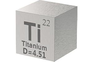 GALLANT METALS Titanium Cube - Metal Element Cubes - Laser Engraved Density Cube set for a Periodic Table of Elements Collection - (Titanium, 1 inch)