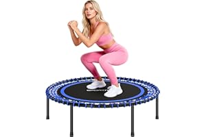 SPORTNOW Trampolino Elastico per Adulti Ø114cm, Capacità di Carico 200 kg, Tappeto Elastico a 36 Molle Bungee con Ampia Superficie, in Acciaio e PP, Blu