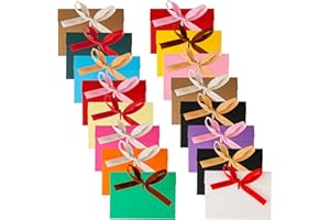 YOOSSO 16Pcs Gift Envelopes, Colourful Envelopes with Ribbon Kraft Paper Envelopes Vintage Envelopes for Valentine's day, Mother's Day, Invitation Greeting Card, Christmas Card, Graduation Card, Teacher Card