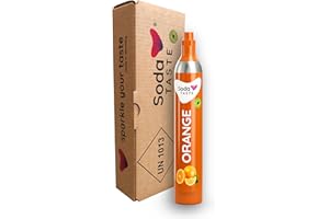 SodaTASTE CO2-Zylinder 425g Kohlensäure für Wassersprudler mit natürlichem Orange Aroma ohne Sirup, für bis zu 60l gesprudeltes Wasser mit Geschmack, zuckerfrei