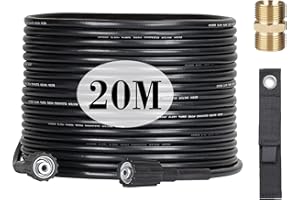 OHAYORI Tubo Flessibile per Idropulitrice 20 m, M22 x 14 mm Tubo di Ricambio ad Alta Pressione, Tubo di Prolunga Compatibile con Karcher HD HDS Kranzle con un Adattatore in Ottone