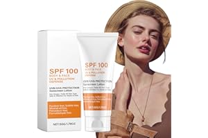 ALELYER Crème Solaire SPF 100 - Protection UVA/UVB Pour Visage et Corps - Écran Solaire Non Gras à Absorption Rapide - Sunscreen Lotion