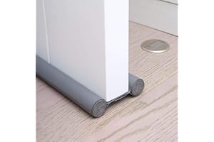 Lzansuii Door Draft Excluder (2 Pack), Upgraded Durable Leather Double Sided Door Foam Draft Excluder Tape SoundProof Sweep Stopper Weatherstrip, for Carpet Window Door Gap Seal