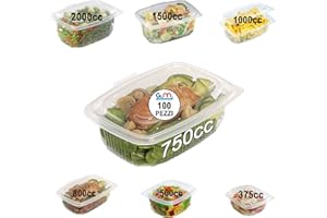 G.M. DISTRIBUZIONE 100 Vaschette per Alimenti Ondabox - Formato 750 Ml - Contenitori Ermetici per Alimenti Caldi, Salvaliquidi, Riutilizzabili - Contenitori per Microonde