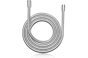 MEKO Flexible de Douche Universel (G1/2, 1.8M) en Acier Inoxydable,Tuyau Douche Anti-Torsion et Anti-Pliure,Acier Inoxydable Tuyau pour Pommeau de Douche (Argent, 1.8m)