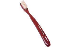 Acca Kappa Spazzolino da denti rosso vintage con setole morbide in nylon, manico ergonomico in stile retrò