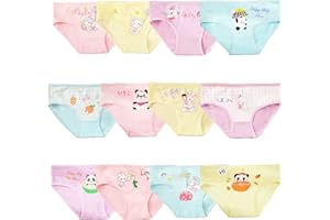 JackLoveBriefs 12 Slip in Cotone per Ragazze Intimo con Vari Motivi 2-10 Anni