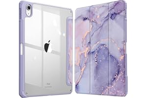 Fintie Funda Durable para iPad 11ª Gen 2025 (A16) de 11 Pulgadas, iPad 10ª Gen de 10.9 Pulgadas (2022) - Funda Antichoque y Soporte para Lápiz, Auto-Reposo/Activación,Mármol Lila Dorado