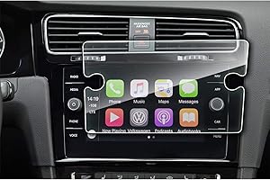 YEE PIN Film de Protection Compatible avec Golf 7 Golf R 2015-2018 2019, Infotainment System Transparent HD Anti-Scratch Protecteur d'écran - Protection en Verre trempé