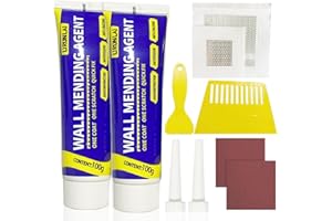 FANFALUV Wall Repair Kit,Wall Mending Agent,2pcs Wall Repair Cream Safe With 2" Drywall Patch, Scraper,Sandpaper To Filler For Walls,Nail Holes,Crack,Graffiti,Peeling,Stains-Quick Drying Wall Repair Paste Kit