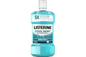 Listerine Cool mint intensiv munsköljning, 500 ml | Munvatten med eteriska oljor, optimalt komplement till daglig munvård, smak med intensiv mynta
