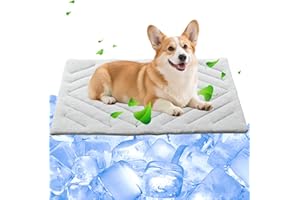 BECROWM Dog Cooling Mat Self Coolings Foldable Cooling Pad for Dog in Summer Coolings Mat for Dogs and Cats Machine Washable (Grey, L)