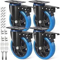 Roulettes Meubles IQWTU 125mm - Charge 800kg - Frein Double - Polyuréthane - Lot De 4
