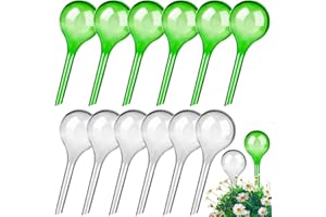 LOCOLO 12-Count Small Watering Globes, Plant Watering Globes Automatic Watering Bulbs Houseplant Plant Pot Bulbs, Garden Watering PVC Self Watering Irrigation Drippers for Garden, 1.96 Inch Diameter