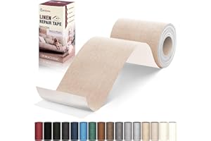CAHOMO Linen Repair Patches 10x200 cm, Self-Adhesive Linen Fabric Patches, Multi Color, Durable & Premium Can be Used for Linen Sofa, Headboards, Chairs, curtain, and Upholstep Repair（Beige)