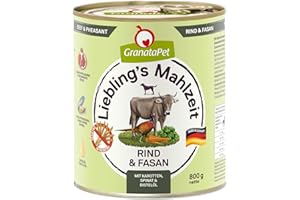 GranataPet Liebling's Repas Boeuf & Faisan Aliment Humide pour Chien sans céréales et sans Sucre, 6 x 800 g