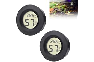 MADGININE reptile 2PCS Thermometer and Humidity Gauge, Bearded Dragon Accessories, Suitable for Jumping Spiders, Leopard Geckos, Hermit Crabs, Geckos, Lizards (Black)