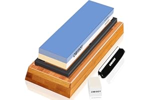 CWINDY Whetstone Sharpening Stone Kit Dual Sided 1000/6000 Grit Professional Whetstone Knife Sharpener Stone Wet Stone Set Nonslip Bamboo Base Angle Guide, and Fix Stone