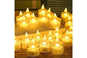 Amzeeniu Candele a LED,35 pezzi Senza Fiamma,candele led con Batterie,Candele Elettriche luci tealight luci a LED realistiche per Matrimoni,vacanze,feste,Natale,Decorazioni Giardino(luce giallo calda)