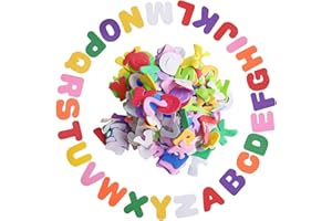 GUDQVOZIHG - Lote de 260 letras autoadhesivas, de goma espuma, letras adhesivas, letras de fieltro, goma espuma