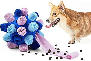 Tesytto Schnüffelball für Hunde Interaktives Hundespielzeug Ermutigen Natürliche Nahrungsfähigkeit Slow Food Training Bissresistenter Welpe Spielen Tragbare Hunde Intelligenzspielzeug (Ozeanblau)