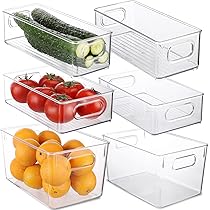 Changshengda Set di organizer per frigorifero, confezione da 9 (3 misure), minimalista, trasparente, organizer per dispensa, congelatore, armadio, cassetto, ufficio
