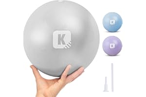 KAYMAN Pilates Balls 25cm - Anti-Burst Yoga Ball for Core Strength, Fitness, Balance, and Physical Therapy - Lightweight & Portable Exercise Ball for Home, Gym, or Travel