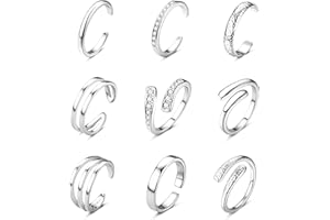 FIOROYAL 9PCS Anelli da Piede Donna Ragazze Placcati Oro 14K Anello Piede Semplice Regolabile Anelli Piede Set Eleganti Spiaggia di Estate Anelli Piede Gioielli