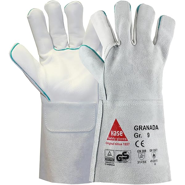 MEXICO-Z-LONG - Guanti anti-sudore in pelle di capra TÜV GS, grigio, 10