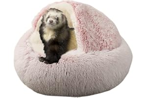 FULUE Cueva y escondites para hurones, accesorios de cama de hurón para jaula, camas de hurones y escondites (rosa)