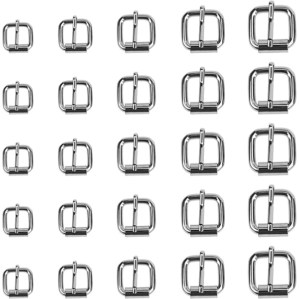 QUARKZMAN Metalen rolgesp, 4 stuks 0,98 inch enkele doorn-riemgesp vierkante middenbruggespen voor lederen ambachtelijke accessoires, goud, Goud, 25mm