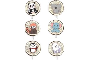 BULL TIGER PRESTIGE 6 sztuk wieszaków na ubrania dla dzieci, garderoba dziecięca w kształcie zwierzęcia, samoprzylepne haczyki, haczyki ścienne, drewniane, bez wiercenia, garderoba, pokój dziecięcy, dekoracja, prezent do