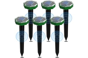 GZAODAO Solar Maulwurfschreck, Maulwurfabwehr 6 stück, IP65 wasserdichter Maulwurf Vertreiber für den Außenbereich zur Abwehr von Maulwürfen und Erdhörnchen in Rasenflächen und Gärten