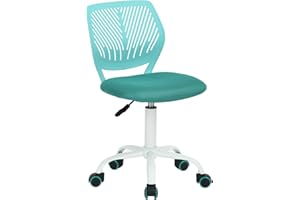FurnitureR Silla de Escritorio Colorida, Moderno diseño Ajustable Asiento para Ordenador, Silla giratoria sin Brazos, habitación de los niños, Silla de tareas en casa, Oficina en casa, Turquesa M