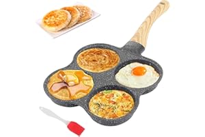 AGATIGE indukcyjna patelnia do naleśników i blinis z silikonową szczotką olejową do gotowania omletów, bekonu, hamburgerów 36,5 x 19,5 cm